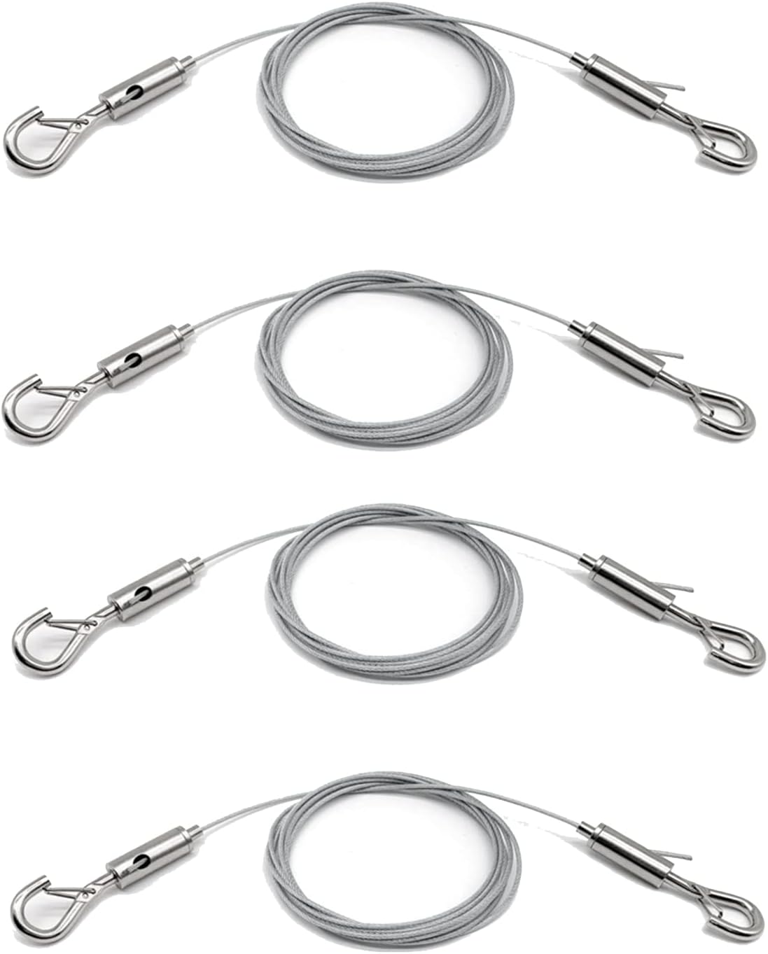 Set Mit 4 Verstellbaren Und Robusten Aufhängekabeln Zum Aufhängen Von Fotos Bis Zu Einem Gewicht Von 22,7 Kg, 2 M X 1,5 Mm Edelstahlseil