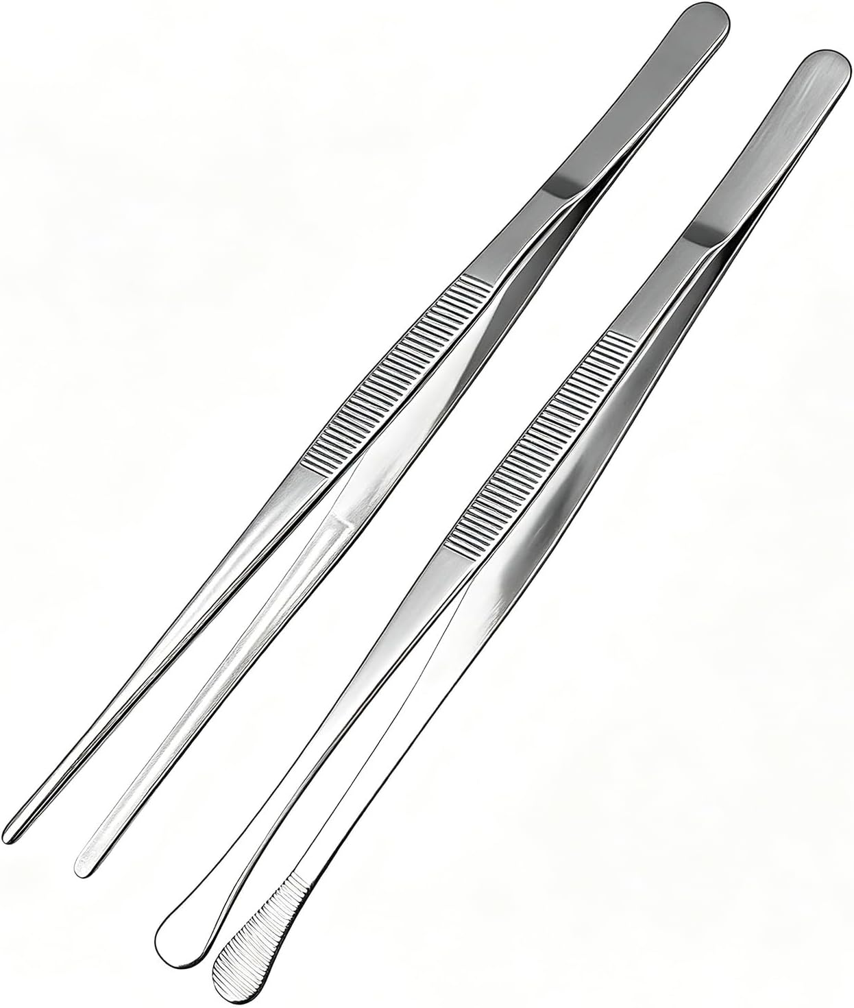 2-teilige Küchenzange, 30 Cm Lange Professionelle Küchenzange Aus Edelstahl, Küchenhelfer Zum Kochen, Servieren, Grillen, Für Salate, Fleisch, Fisch, Gemüse, Barbecue Und Den Täglichen Gebrauch