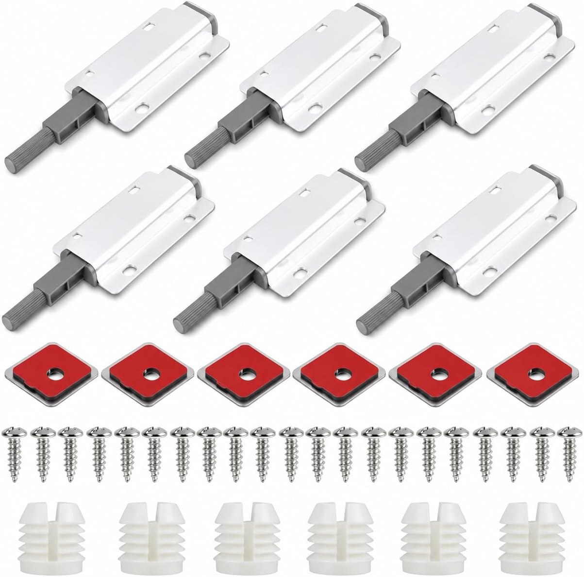 Stück Magnetische Druckknöpfe Zum Öffnen Von Schranktüren, Grifflose Druckknöpfe Für Möbel, Schranktürmagnete Mit Druckfeder, Möbelbeschläge Für Kleiderschränke Und Schubladen