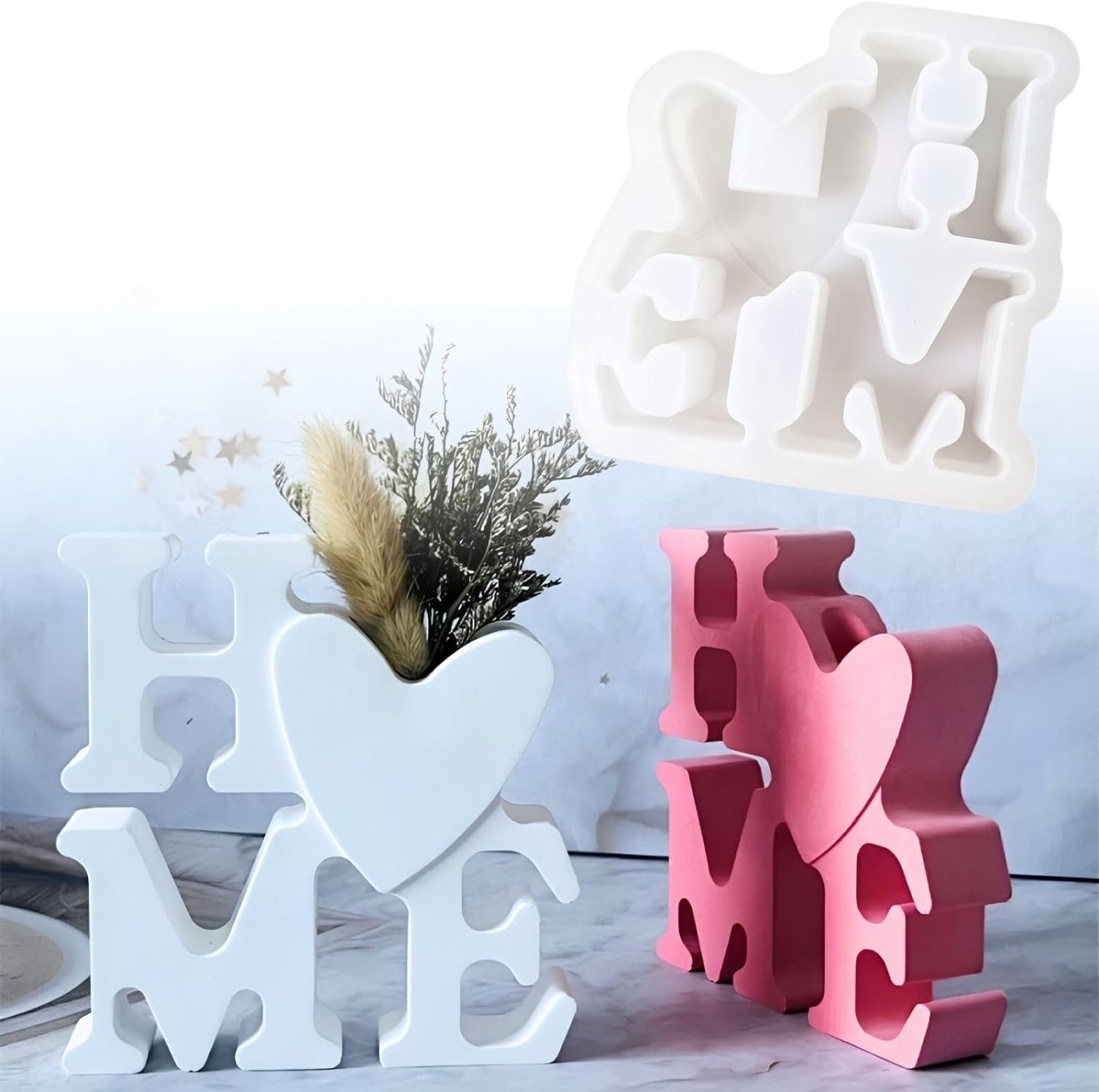 Home 3d Silikonform 12 X 11,5 Cm, Wiederverwendbare Silikonform Für Beton, Gips Und Harz, Diy-bastelarbeiten Für Frühling Und Sommer