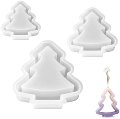 Set Mit 3 Silikon-weihnachtsbaumformen