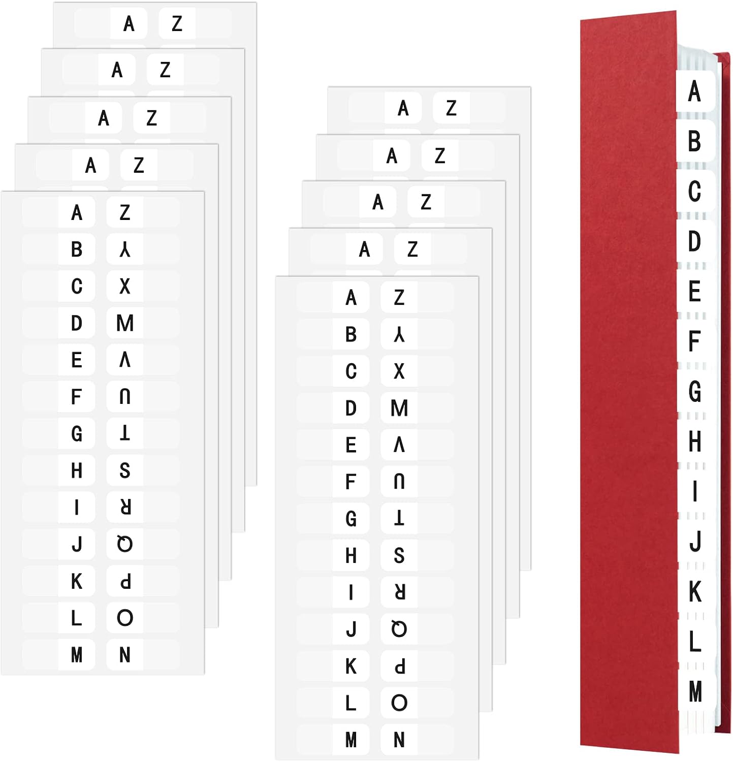 Packung Mit 260 Alphabetischen Registerkarten Von A Bis Z, 2,5 Cm Weiße Aufkleber Für Notizbücher, Seiten Und Ordner