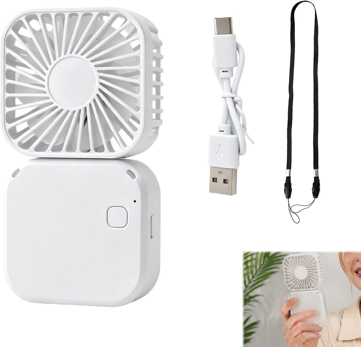 Mini-usb-ventilator, Leiser, Tragbarer Ventilator Mit 3 Geschwindigkeitsstufen, 180°-drehung, 3–6 Stunden Akkulaufzeit, Tischventilator, Reiseventilator, Ventilator Für Zuhause, Outdoor-ventilator, Na