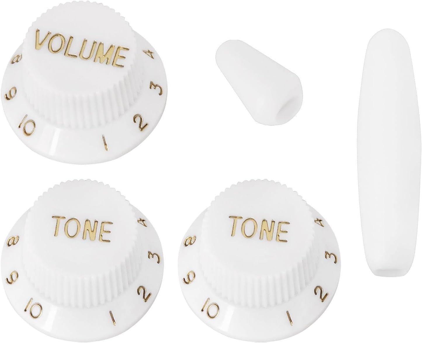 Set Weißer Knöpfe Mit Schalterkappen, 2 Tonregler, 1 Lautstärkeregler, Kompatibel Mit Fender Stratocaster Gitarren, St-style E-gitarren