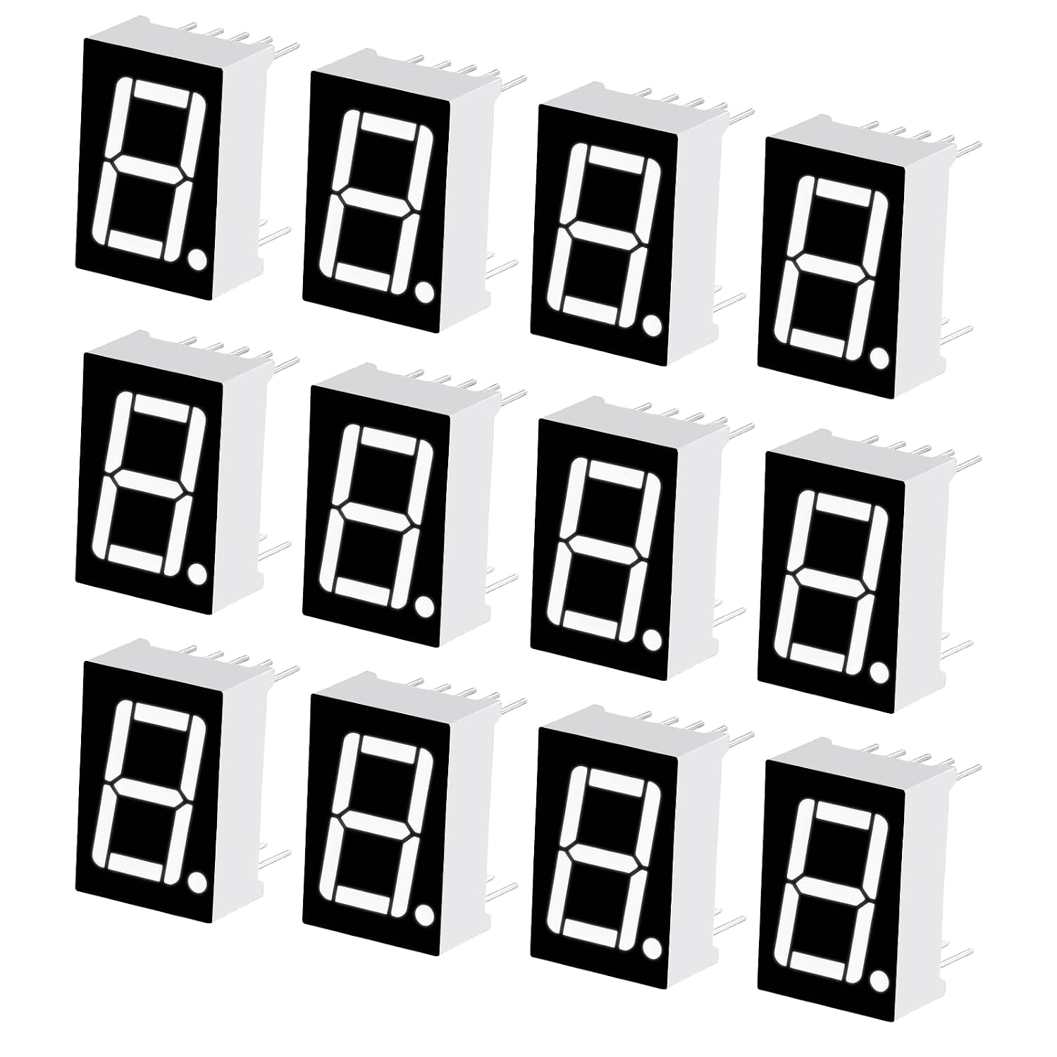 12-teilige 7-segment-led-digitalanzeige 5161aw 1-bit Weiß