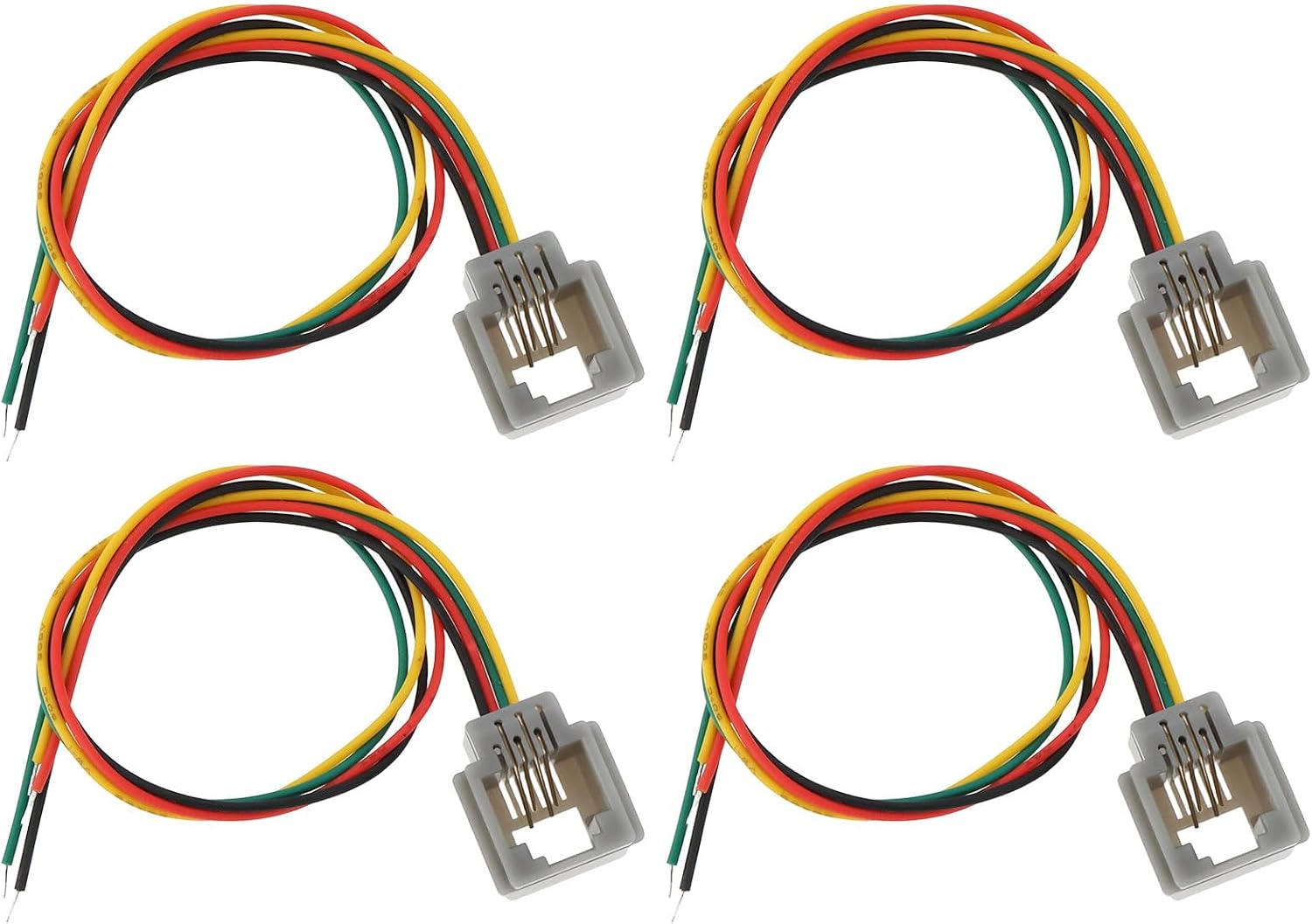 4er-pack 6p4c Rj11 20cm Rj12 623ms Telefonbuchsen Für Telefon, Fax Und Gegensprechanlage