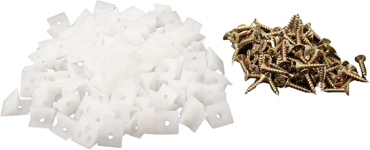 Packung Mit 100 Kunststoff-nivellierkeilen Zur Reparatur Von Schubladen Mit Schrauben – Kunststoff-nivellierkeile Zur Reparatur Von Kommoden, Schränken Und Tischen – Weiße, Rutschfeste Türstopper