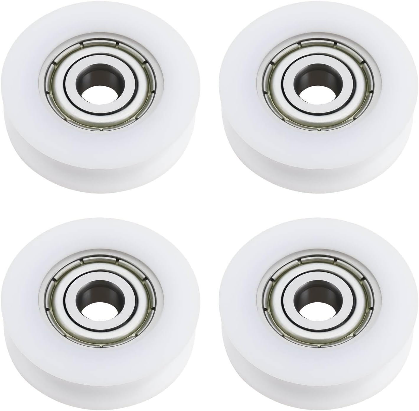 Satz Mit 4 Kugellager-nutrollen Hu-0524-7 625zz Für Glasschiebetüren, 5 X 24 X 7 Mm, Weiß
