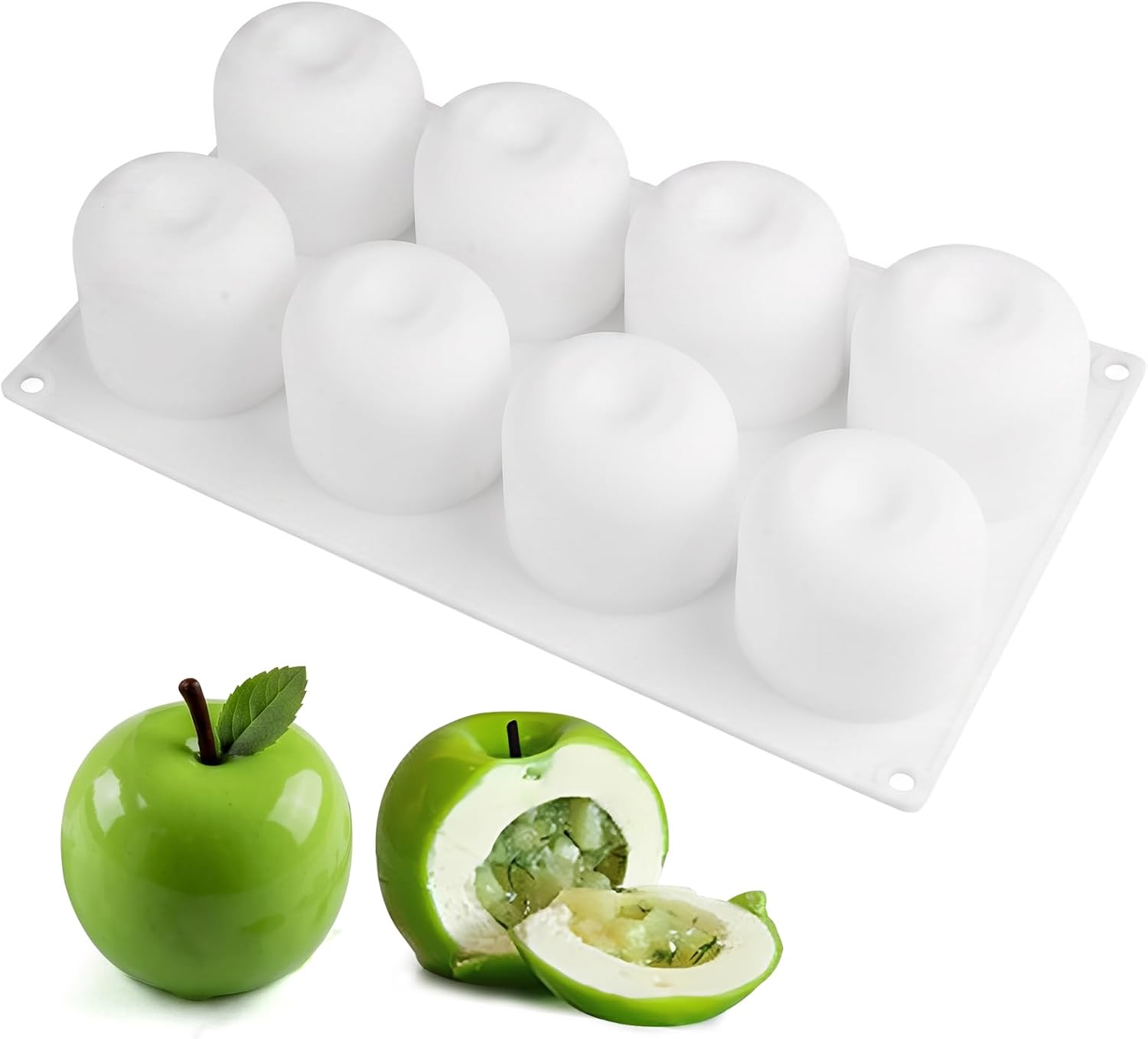 3d-silikonform In Apfelform, Optische Täuschungsform Mit 8 Mulden