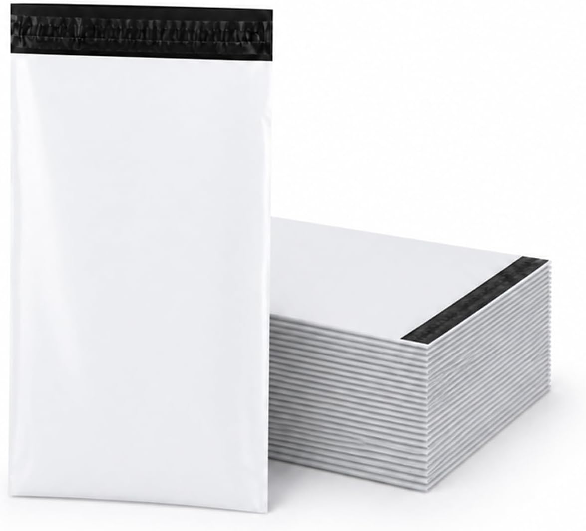 Packung Mit 100 Weißen Versandbeuteln, 17 X 30 Cm, Versandbeutel Für Kleidung, Kunststoff-versandbeutel Mit Selbstklebeverschluss, Blickdicht, Wasserdicht, Reißfest