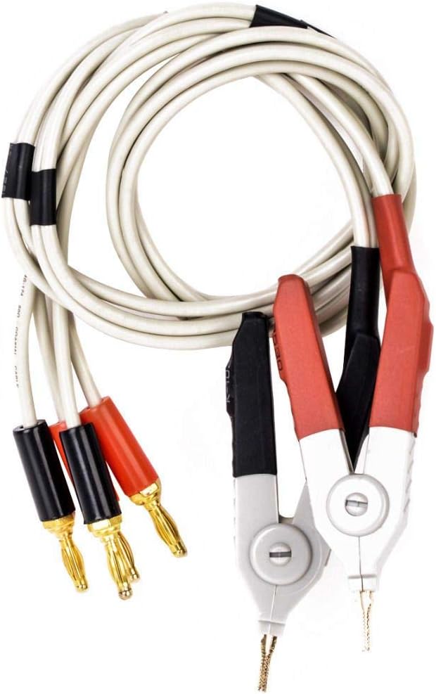 Paar Isolierte Kabel Für Bananenstecker Mit Niedrigem Widerstand, Lcr-klemme, Prüfspitze, Messgeräteanschluss, Kelvin