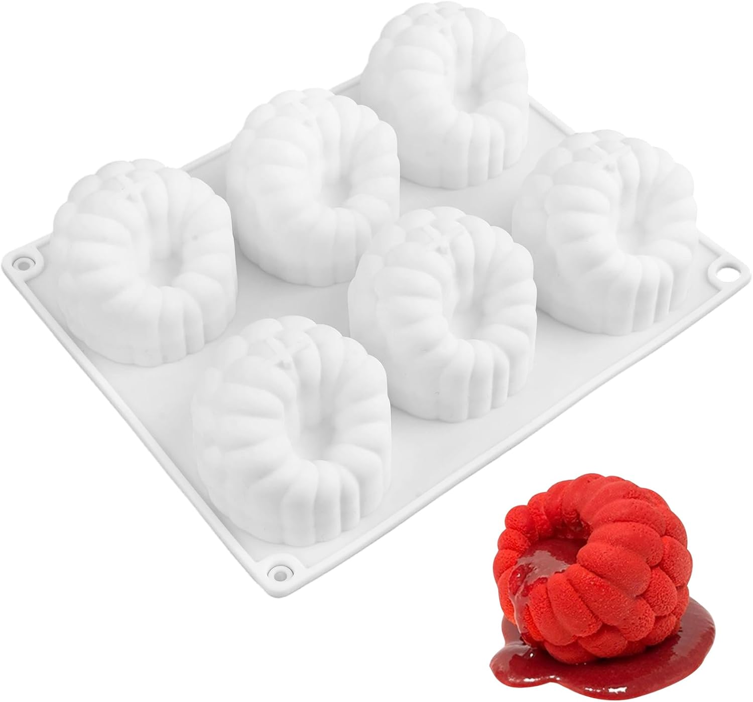 Himbeer-silikonform Mit 6 Mulden, Himbeermousse-formen Mit 6 Mulden