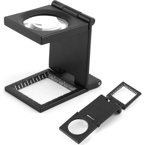 Tischlupe Mit Fadenzähler. Klappbarer Metallfadenzähler. Vergrößerungsglas. Standlupe. 10-fache Vergrößerung. Für Arbeit. Homeoffice. Reparaturen. Bastelarbeiten. Heimwerkerprojekte. Zeitungen
