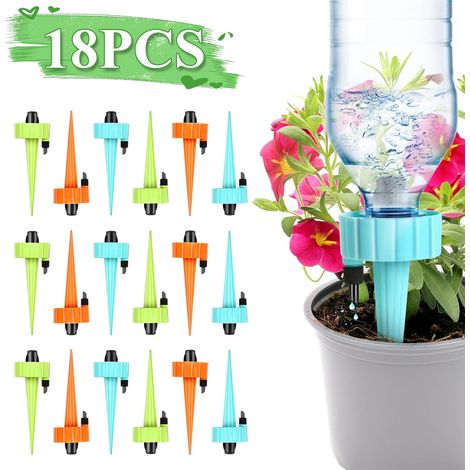 18-teiliges Tropfbewässerungsset. Tropfbewässerung Aus Flaschen. Automatisches Bewässerungsset Mit Einstellbaren Ventilen. Sprinkler Für Topfpflanzen Für Garten. Balkon. Urlaub. Blumen (mehrfarbig)