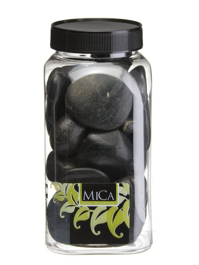 Mica Decorations Dekorative Steine Schwarz Groß 650 Ml 1 Kg Steine