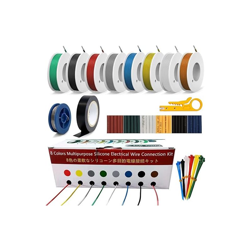 18awg Elektrokabel-set, Litzen Aus Verzinntem Kupfer Und Silikonlitze, Verkabelung Für Lampen, Batterien Und Haushaltsgeräte