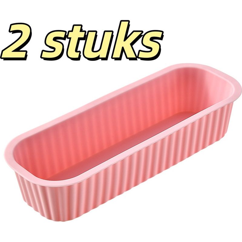 Set Mit 2 Flexiblen, Antihaftbeschichteten Mini-brotformen Aus Silikon, 16,5 X 6 X 3,5 Cm, Für Brot, Kuchen, Brownies Und Fleischbällchen, Rosa