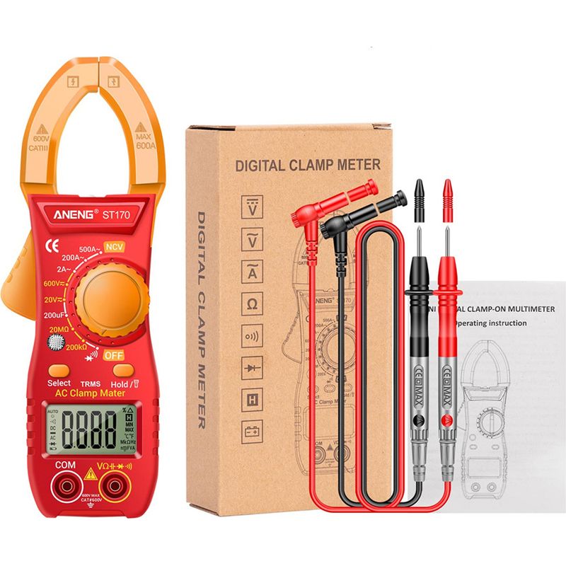 Digitales Ac/dc-zangenmessgerät 500 A – 2000-count-multimeter, 30 Mm Zangenöffnung, Misst Spannung, Kapazität Und Durchgang