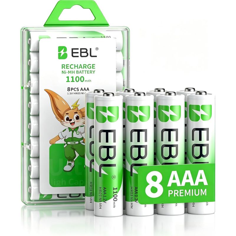 8er-pack Wiederaufladbare Aaa-batterien, Aaa Hr03 1100 Mah 1,2 V Ni-mh, Über 1200 Ladezyklen Und Recycelbar, Für Schnurlose Telefone, Fernbedienungen Und Heimelektronik
