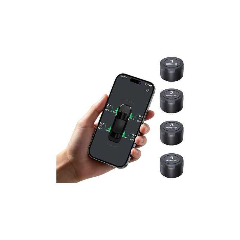 Bluetooth-reifendruckkontrollsystem Mit 4 Externen Sensoren, Bluetooth-reifendrucksensor