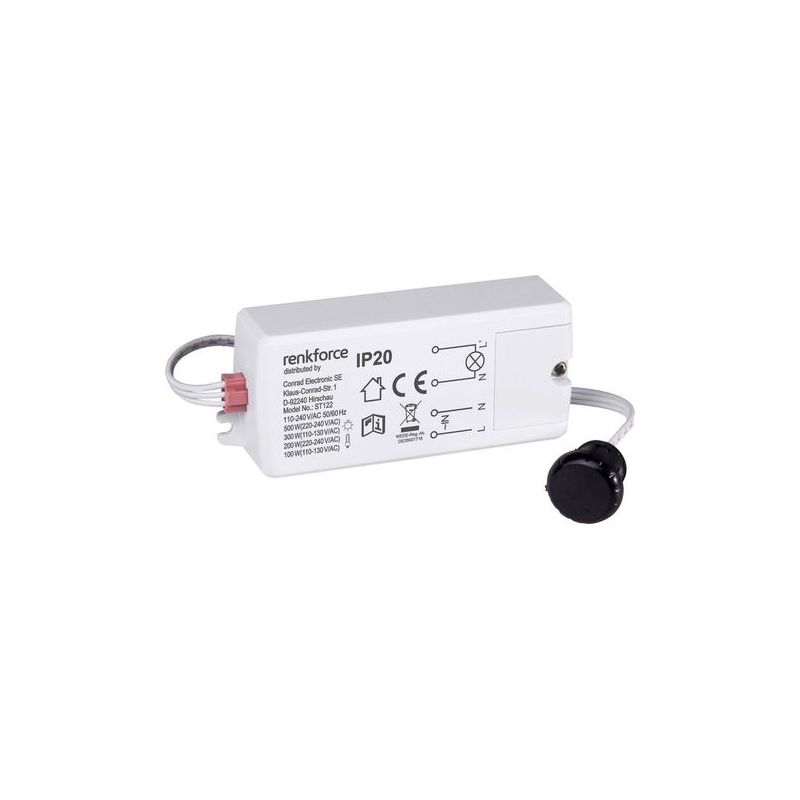 Renkforce 1289332 Berührungsloser Näherungssensor Ip20 – 5–6 Cm Sensor – 500 W Leistung – Deckeneinbau