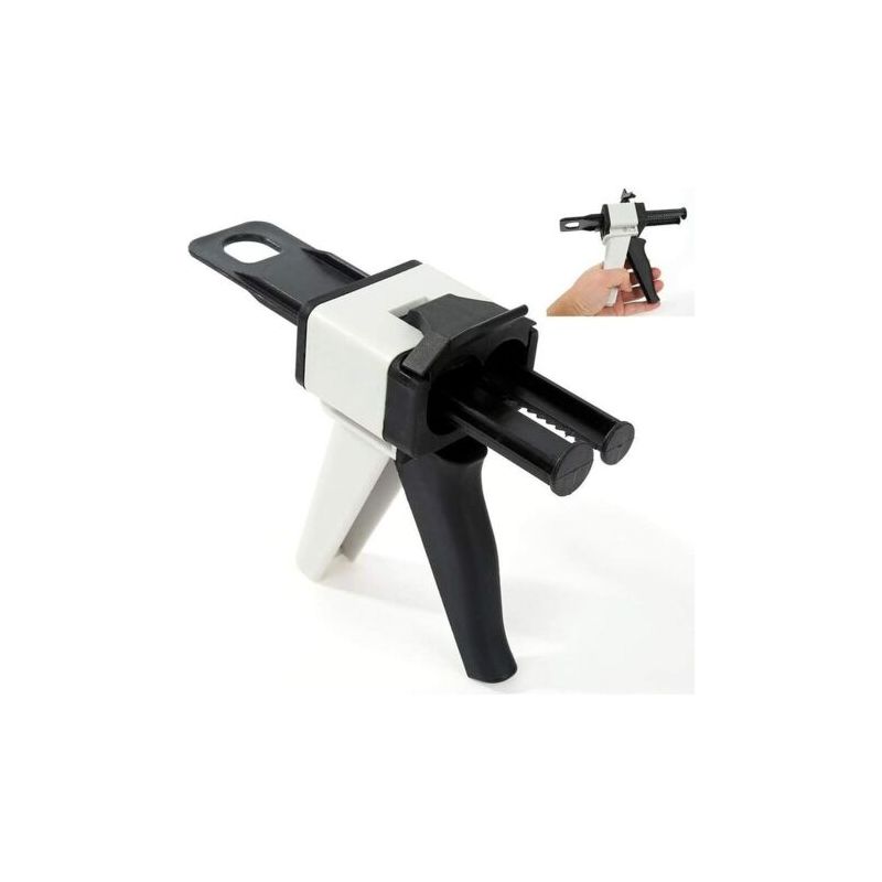 Ciel-distributeur De Resin Epoxy 50 Ml - Statischer Mischkopf - Mischungsverhältnis 1:1/2:1 - Manuelle Applikatorpistole (50 Ml, Wie Abgebildet)