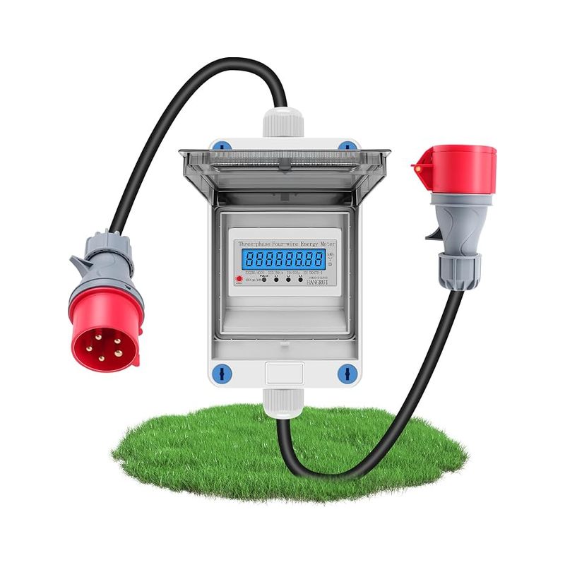 Tragbarer Stromzähler, 3-phasig, 32 A, Cee-steckdose 400 V