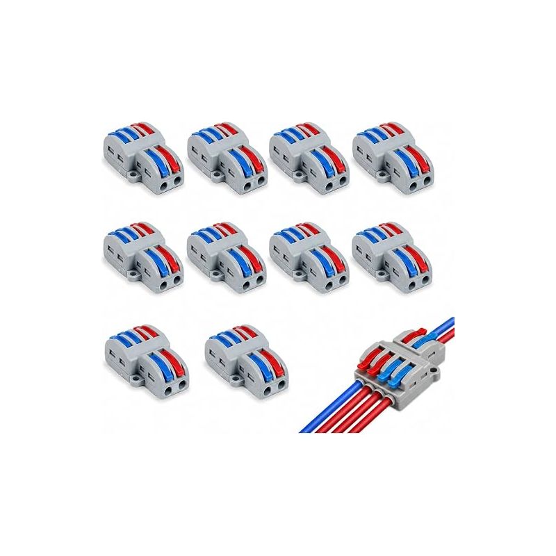 Spl-42 Elektrischer Steckverbinder, 2 Eingänge, 4 Ausgänge, Kompaktklemmen Typ 4 Eingänge, Domino Electric Secure 250 V 32 A, Schnellverbinder Für Die Hausbeleuchtung