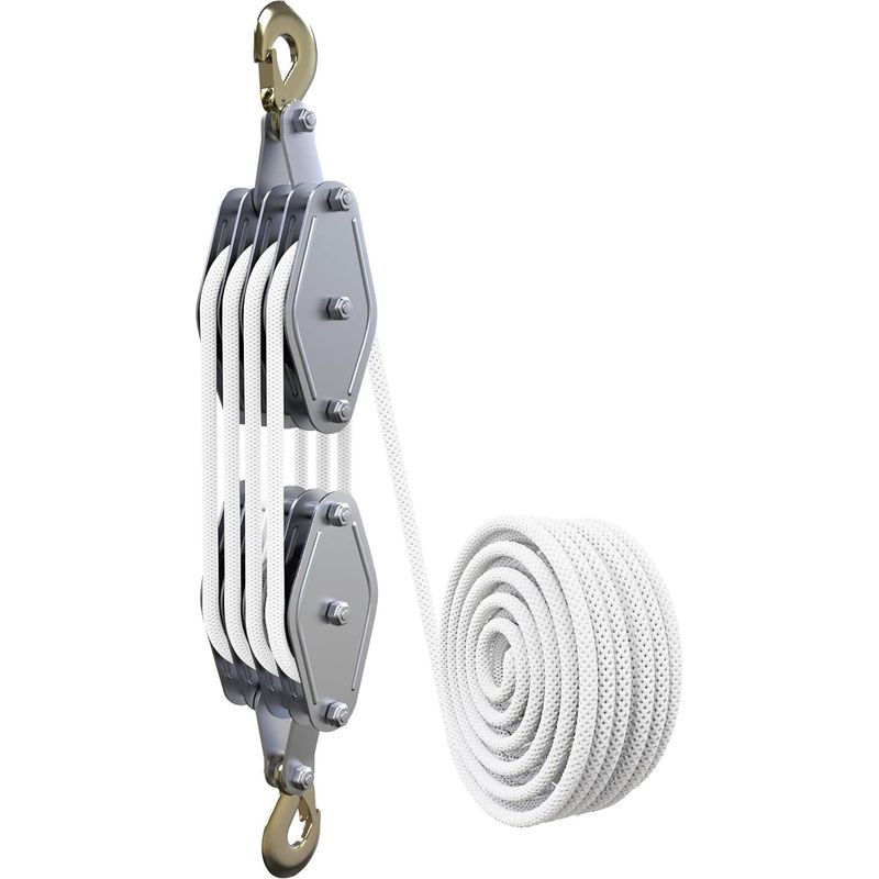 4-wege-hebezeug, Heberolle Mit 20 M Seil, Handwinde, 400 Kg Tragfähigkeit, 2,5 M Hubhöhe, Seilzug Mit Haken Aus Verzinktem Stahl