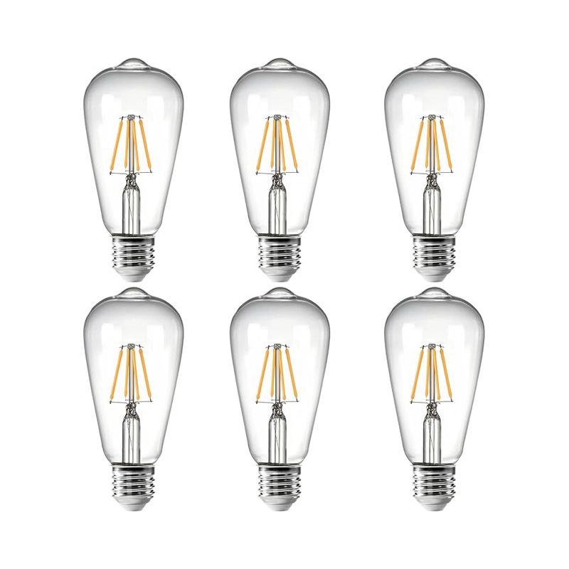 E27 St64 Edison Led-lampe, 4 W (40 W), Warmweiß (3000 K), 400 Lm, Transparenter Glühfaden, Retro-dekorationslampe, 220 V Wechselstrom, Für Heimdekoration Und Restaurants, Nicht Dimmbar