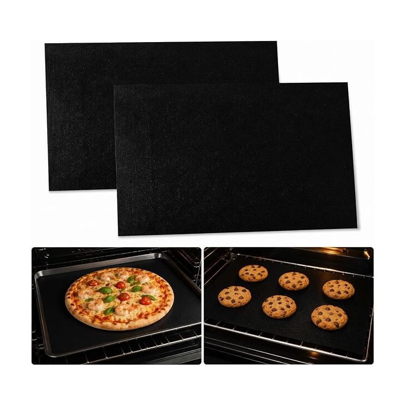 Backofenmatte, 40 X 60 Cm, Schwarz, Grillmatte, Für Elektroöfen, Gasherde, Mikrowellen