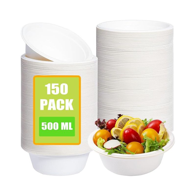 Weiße Pappschalen, Einweggeschirr Für Suppe, Salat, Dessert, Partys Und Buffets