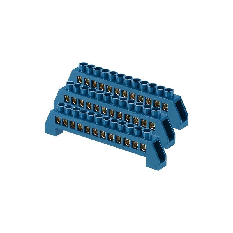 Erdungsschiene, Messing-schraubklemme, Erdungsklemmenblock Für Elektrische Geräte, Verteilerkasten, Blau