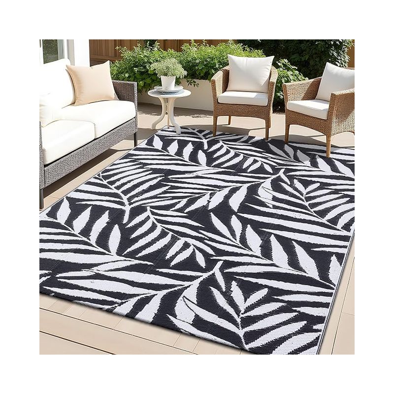 Wasserdichter Outdoor-teppich, Gartenmatte, Wendbare Strohmatte Aus Kunststoff Für Balkon, Camping, Picknick, Garten, 150 X 240 Cm