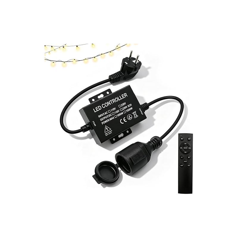 Led-lichterketten-dimmer Mit Funkfernbedienung, Universell Für 220v Led-streifen/glühbirnen/künstliche Beleuchtung, Lichtmodi Und Helligkeit