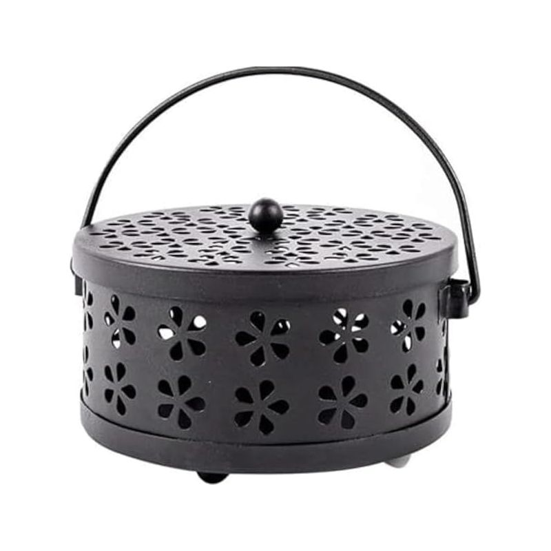 Moskitospiralenhalter, Räucherstäbchenhalter, Moskitospiralen-räuchergefäß Mit Netzständer, Hängemodell, 16,5 X 8,5 Cm (schwarz)