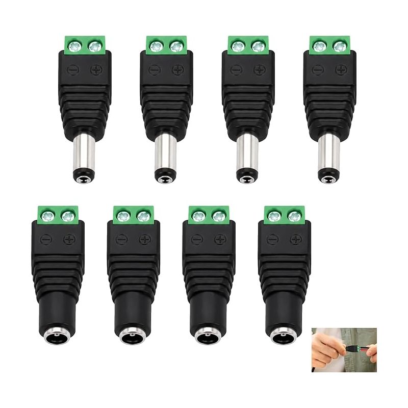 5,5 Mm X 2,1 Mm Dc-stecker, Männlich Und Weiblich, 12 V Dc-stecker, 2-poliger Dc-netzteilanschluss, 12 V Auf 36 V 10 A Dc-buchsenadapter Für Led-überwachungskameras