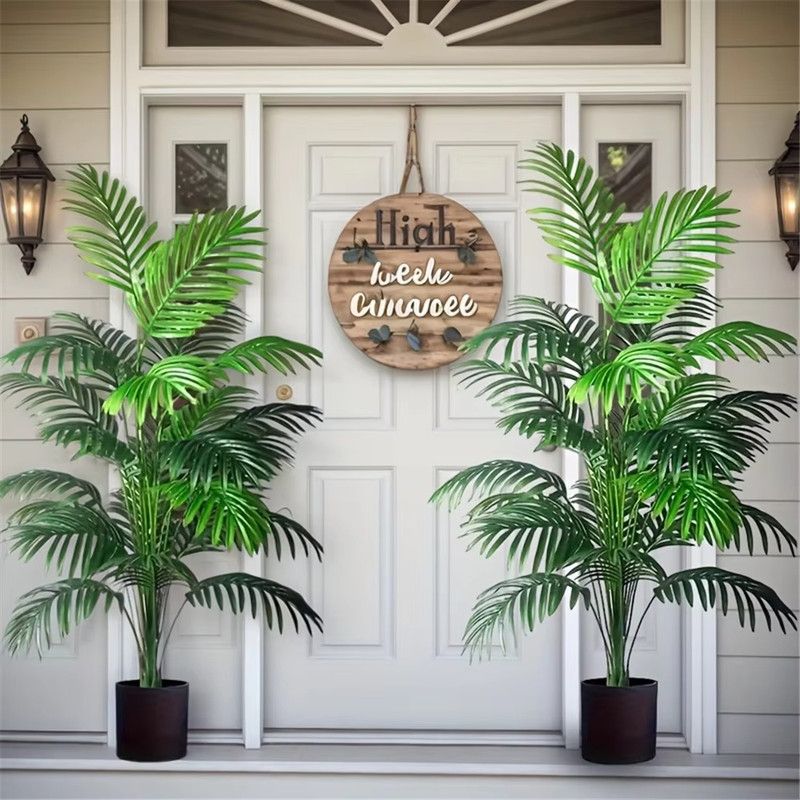 Künstliche Pflanzen, 90 Cm (2er-set) – Realistische Areca-palme – Dekoration Für Wohnzimmer, Schlafzimmer Und Garten – Ohne Topf