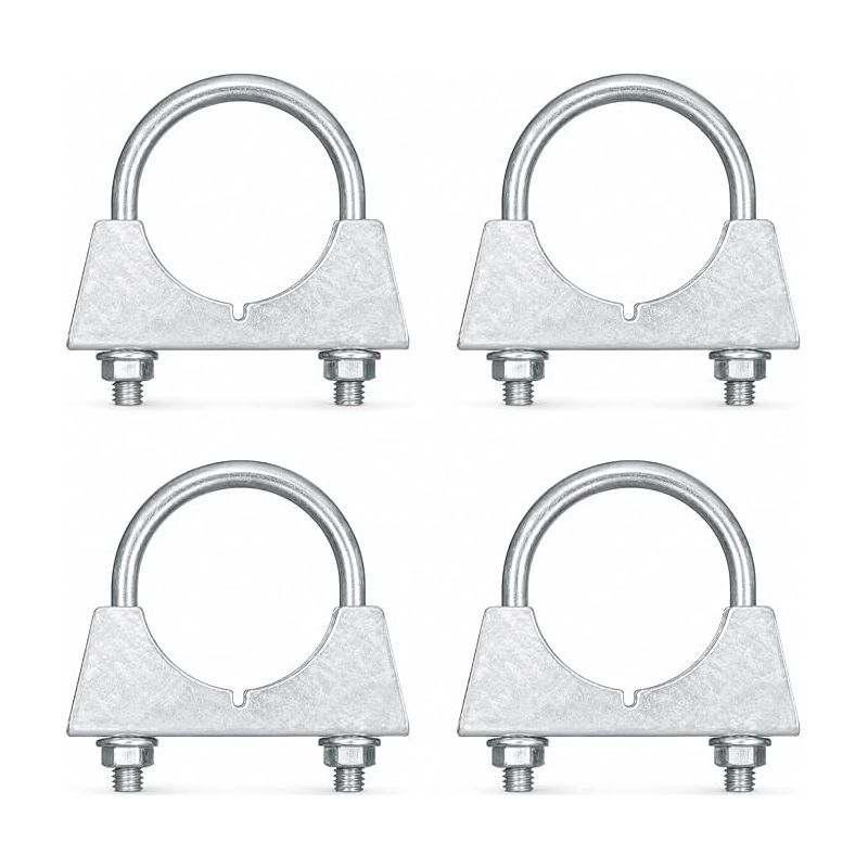 Auspuffrohrschellen 50 Mm, U-auspuffschelle 50 Mm Für Rohre Aus Verzinktem Stahl, M8-anschluss Für Auspuffanlagen, Runde Rohre, Nahtlose Anschlüsse