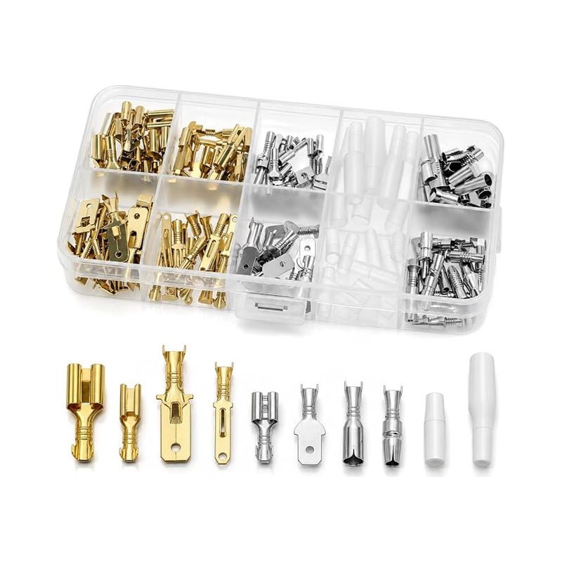 Kit Cosse À Sertir Électrique 2,8 Mm 4,8 Mm 6,3 Mm 4,0 Mm – Anschlüsse Für Männliche Und Weibliche Anschlüsse Für Fahrzeuge, Motorräder, Roller Und Batterien – Anschlüsse Mit Isolierten Anschlüssen