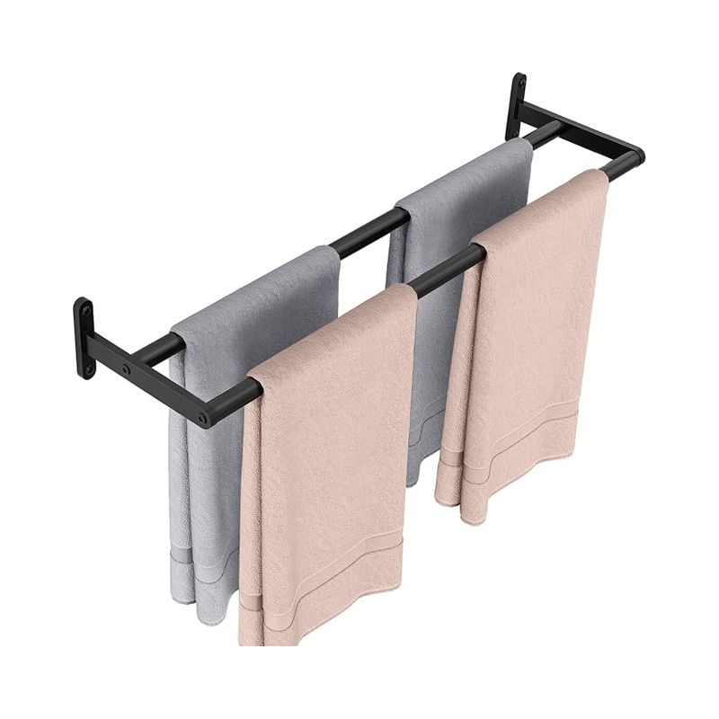 Barre Porte Servietten De Bain Murale 60cm, Inox Noir