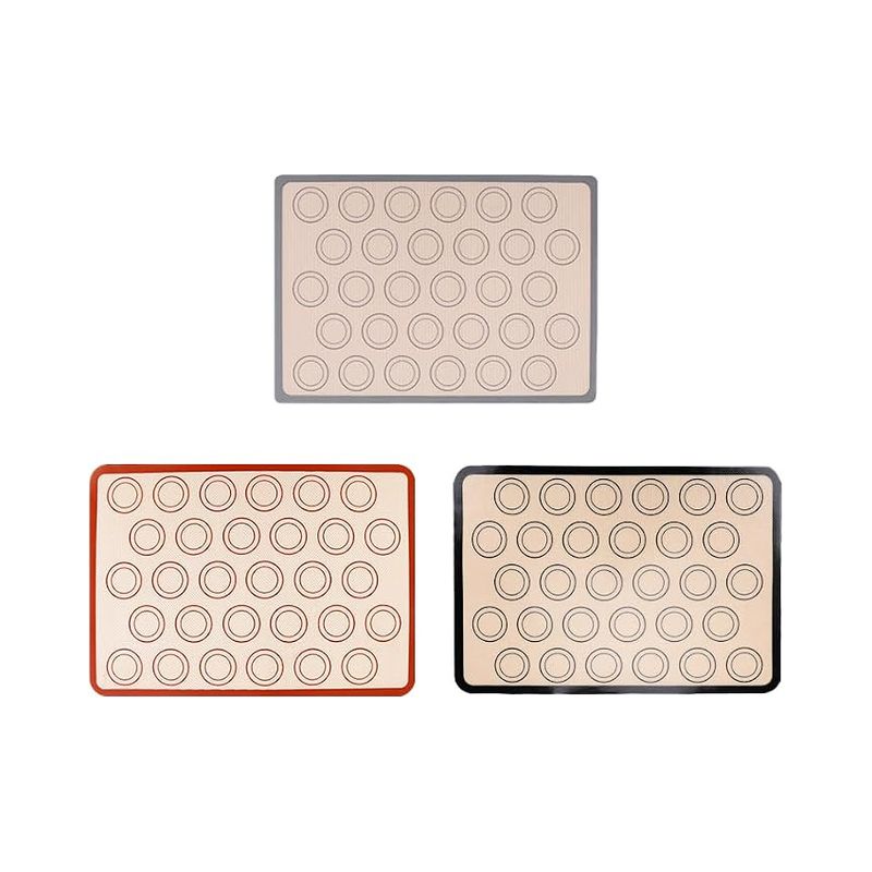 Silikon-backmatte 42 X 29,5 Cm, Silikon-backmatte Für Makronen, Silikon-backmatte Für Backofen, Rot, Dunkelgrau, Schwarz, Bäckerei
