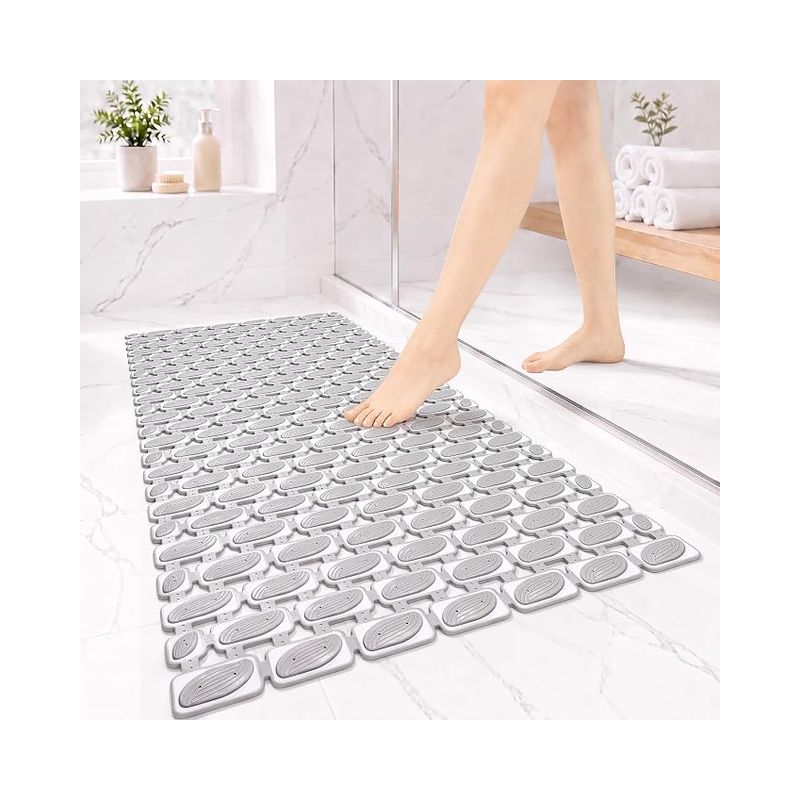 Rutschfeste, Schimmelresistente Duschmatte, 90 X 40 Cm, Mit Saugnäpfen Und Abflusslöchern, Zuschneidbar Für Dusche, Badewanne Und Duschwanne, Maschinenwaschbar