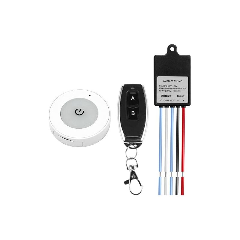 Funkschalter Mit Fernbedienung, 433 Mhz, Relais Dc 5v-30v, 30-50m, Kompaktsteuerung Für Deckenleuchten Und Haushaltsgeräte