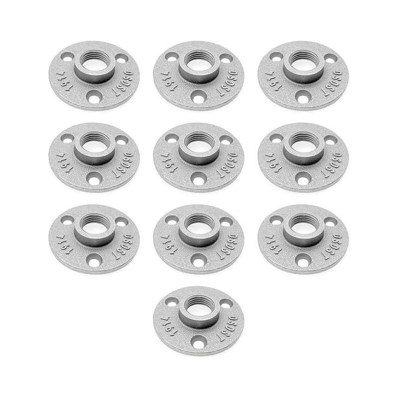 Jzk Bodenflansch Aus Aluminiumlegierung Mit 1/2-zoll-gewinde Für 15-mm-rohrgewinde, Metallrohr-bodenflansch, Regalhalterung, Rohrwandflansch, 1/2-zoll-rohrverschraubungen Mit Gewindebohrung