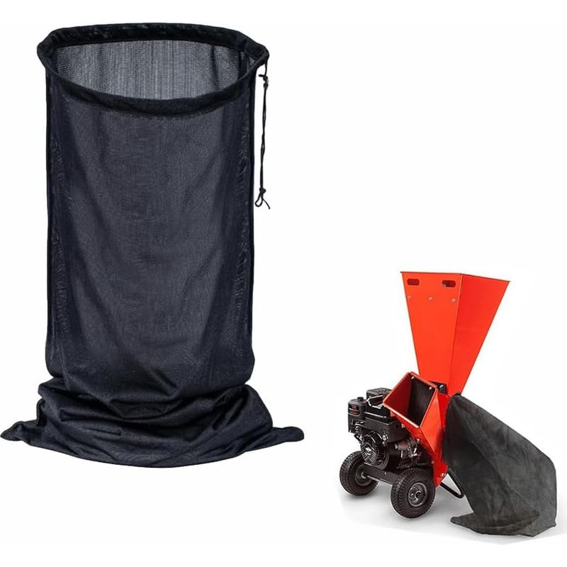 Auffangsack Für Holzhäcksler, 120 X 60 Cm, Reißfestes Netzgewebe Mit Kordelzug, Universeller Auffangsack Für Holzspäne Und Abfälle, Atmungsaktiver Ersatzsack Für Häcksler Und Schredder