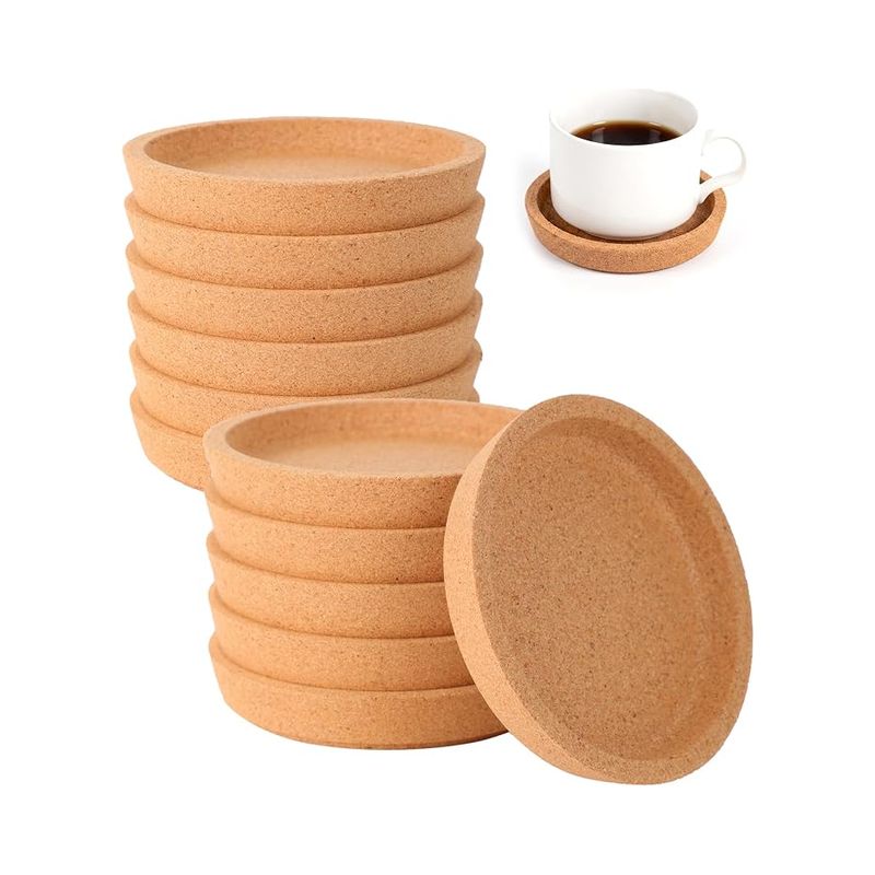 Runde Korkuntersetzer Mit Erhöhtem Rand, Saugfähig, Hitzebeständig, Stapelbar, Für Zuhause, Büro, Restaurant, Café