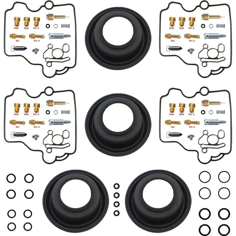 Vergaser-reparatursatz Für Gsx-r400r Gk76a 1990-1994 400cc Basis-kit (x4) Kompatibel Mit Gsx-r400r Gk76a Reihenvierzylindermotoren, Hauptdüsen Nr. 100/110/120/130, Nitriddichtungen