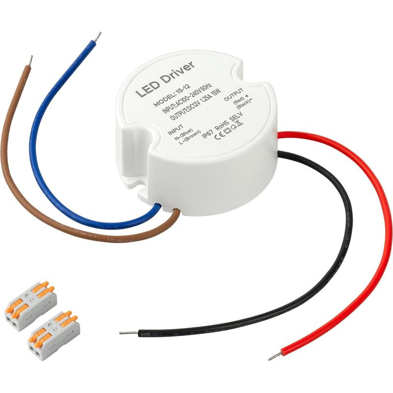 12-v-led-transformator, Ip67 Wasserdicht, 15 W, 1,25 A, 220 V Auf 12 V Runder Led-treiber Für Innen- Und Außenbeleuchtung