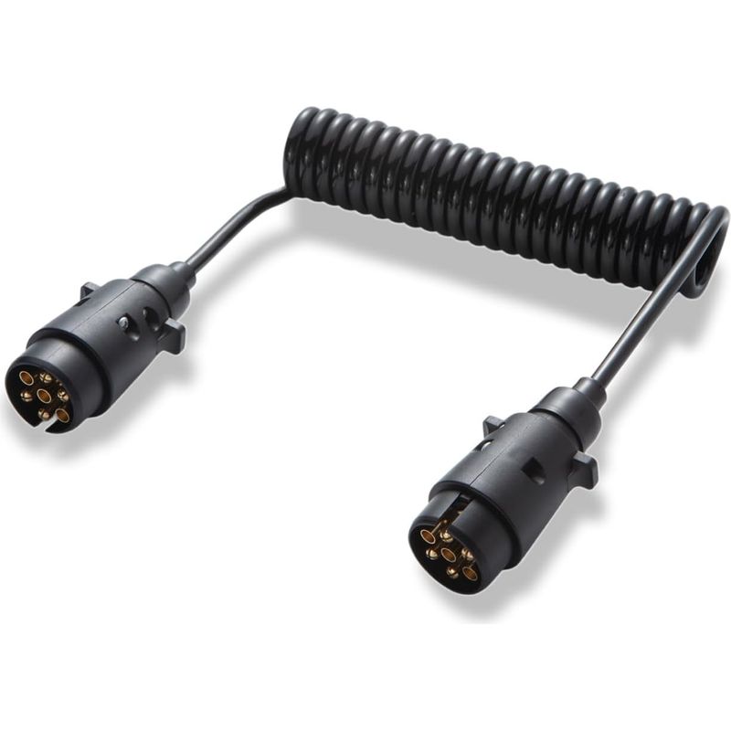 7-poliges 3,0 M Langes Anhängerverlängerungskabel, Spiralkabel, 7-poliger 12-v-anhängerstecker – Stecker Auf Stecker